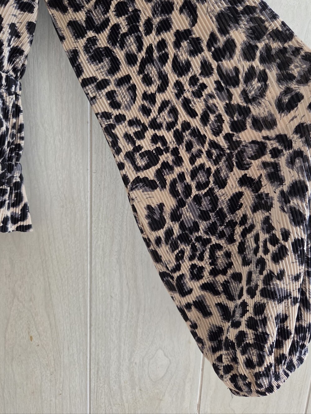 Zara Leopard Ribbed Ruched Top Blouse - Picture 9 of 10
